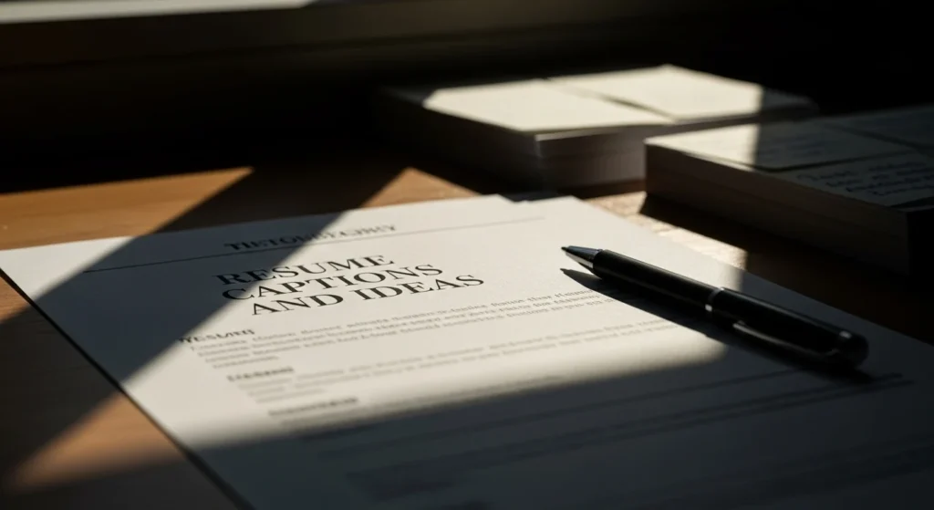 resume captions and ideas