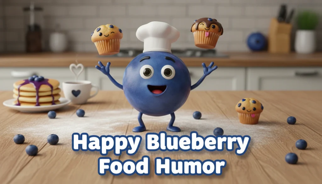 happy Blueberry Food Humor