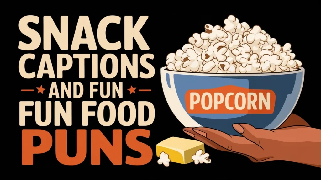 Snack captions and fun food puns